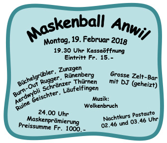 Maskenball Anwil 2018